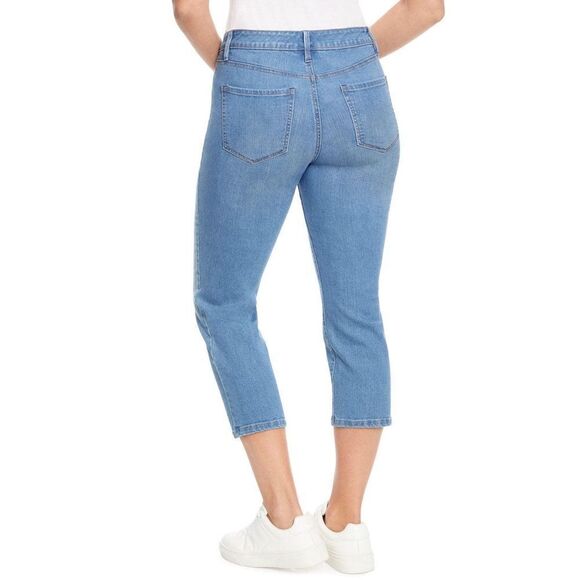 NWT NINE WEST Mid Rise Relaxed Fit Chrystie Capri Stretch Denim in Canyon, 12 - Picture 3 of 16